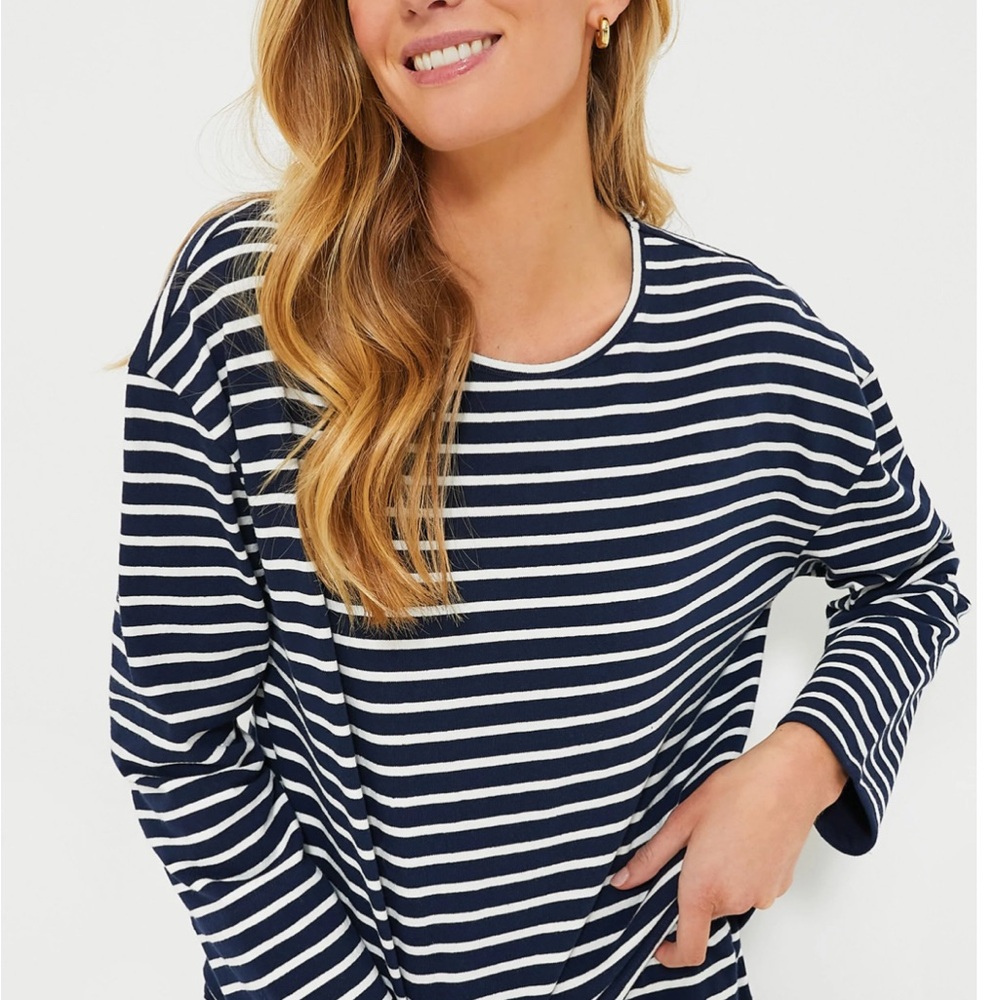 Tuckernuck Navy Striped Women's Set (shorts and top)